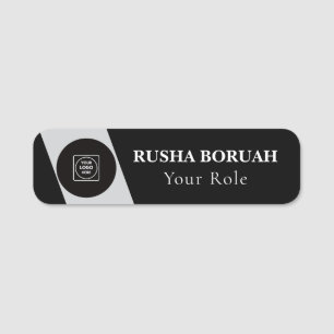Étiquettes de personnel à logo dégradé gris argent