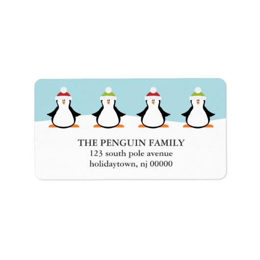 Étiquettes de pingouins de Noël (Devant)