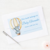 Étiquettes de plaque de livre Éléphant Bébé Bleu A (Enveloppe)
