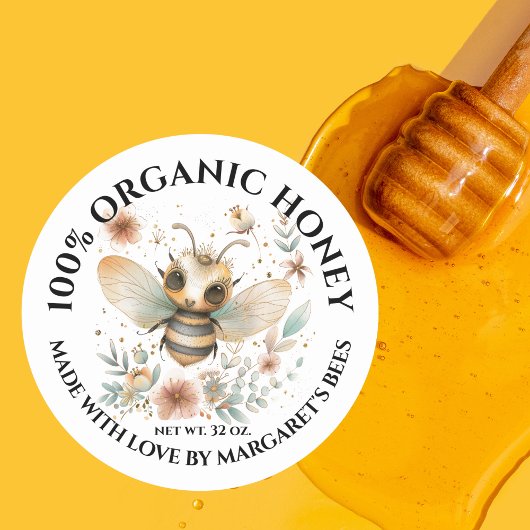Étiquettes de pot de miel Abeille à miel Nid d'abe