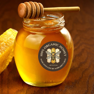 Étiquettes de pot de miel Abeille à miel Nid d'abe