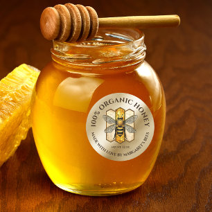 Étiquettes de pot de miel Abeille à miel Nid d'abe