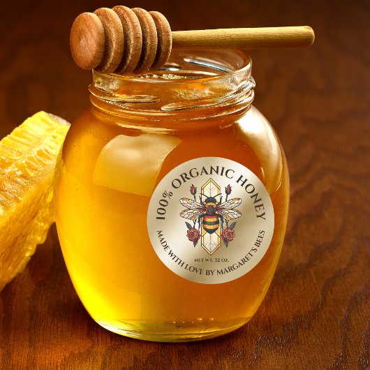 Étiquettes de pot de miel Abeille à miel Nid d'abe