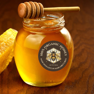 Étiquettes de pot de miel Abeille à miel Nid d'abe
