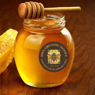 Étiquettes de pot de miel Abeille à miel Nid d'abe