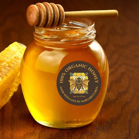 Étiquettes de pot de miel Abeille à miel Nid d'abe