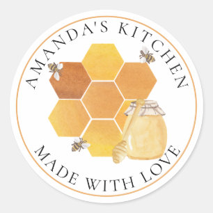 Étiquettes de pot de miel Abeilles à miel Nid d'ab