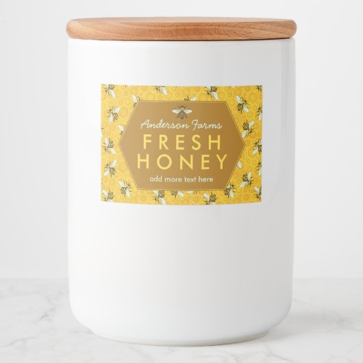Étiquettes de pot de miel maison | Bees Honeypeb C (Devant)