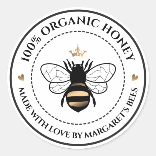 Étiquettes de pot de miel Ruche d'abeille Abeille  (Devant)