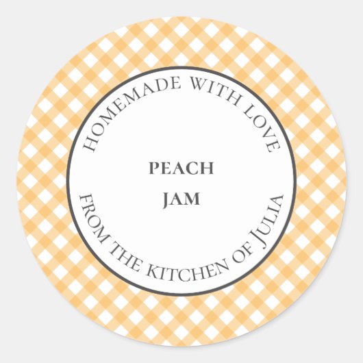 Étiquettes de pot de nourriture à carreaux jaunes  (Devant)