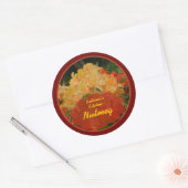 Étiquettes de pot d'épices à fleurs rouge et or (Enveloppe)