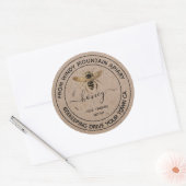 Étiquettes de pot en papier kraft miel | Abeille à (Enveloppe)