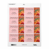 Étiquettes de pot Tulipe Fleurs Confiture Gelée Fr (Feuille entière)