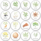 Étiquettes de pots d'aquarelle et d'épices (Devant)