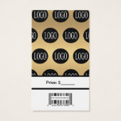 Étiquettes de prix avec code-barres et logo or et  (Dos)