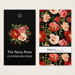 Étiquettes de prix de fleurs de roses aquarelles p
