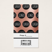 Étiquettes de prix Logo Or Rose avec Code-Barres (Dos)