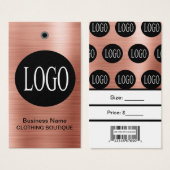 Étiquettes de prix Logo Or Rose avec Code-Barres (Devant & derrière)