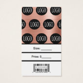 Étiquettes de prix Logo Or Rose avec Code-Barres (Dos)