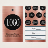 Étiquettes de prix Logo Or Rose avec Code-Barres (Devant & derrière)