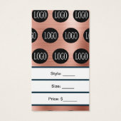 Étiquettes de prix Logo Or Rose avec Code-Barres (Dos)
