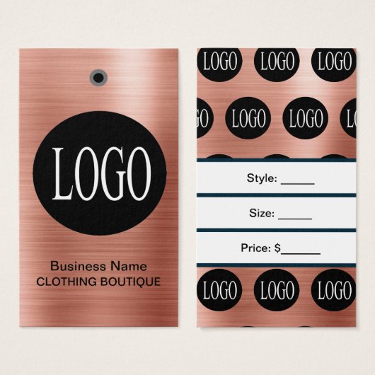 Étiquettes de prix Logo Or Rose avec Code-Barres  (Devant & derrière)