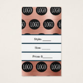 Étiquettes de prix Logo Or Rose avec Code-Barres  (Dos)