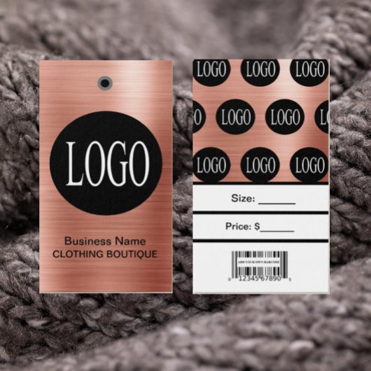 Étiquettes de prix Logo Or Rose avec Code-Barres