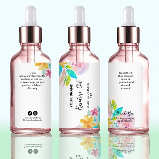 Étiquettes de produit de bouteille de gouttelettes