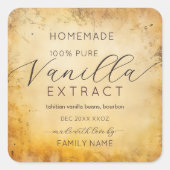 Étiquettes de produit d'extrait de vanille Kraft v (Devant)