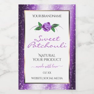 Étiquettes de produit jolies violettes et blanches
