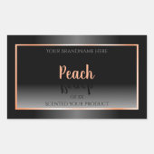 Étiquettes de produit noir et blanc élégant Peach  (Devant)