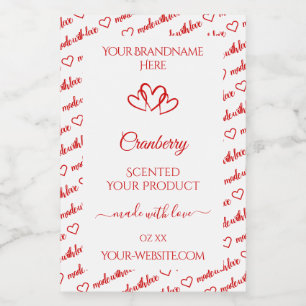 Étiquettes de produit nuage de mots rouge blanc Cœ