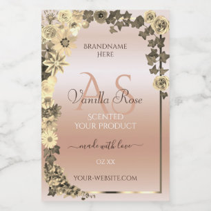 Étiquettes de produit Teinte rosée pastel fleuri a