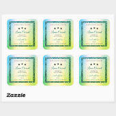 Étiquettes de produit turquoise de Parties scintil (Feuille)