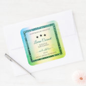 Étiquettes de produit turquoise de Parties scintil (Enveloppe)