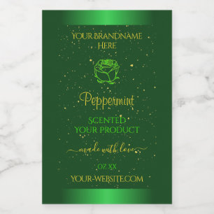 Étiquettes de produit vert chatoyant Fleur Parties