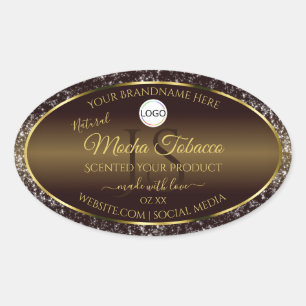 Étiquettes de produits à paillettes avec initiales