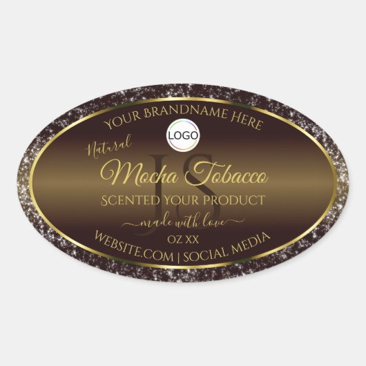 Étiquettes de produits à paillettes avec initiales (Devant)
