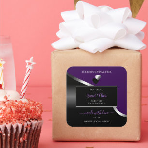 Étiquettes de produits Black Wavy Argent et Coeurs