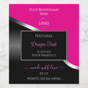 Étiquettes de produits Black Wavy et Logo rose cha
