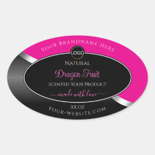 Étiquettes de produits Black Wavy et Logo rose cha