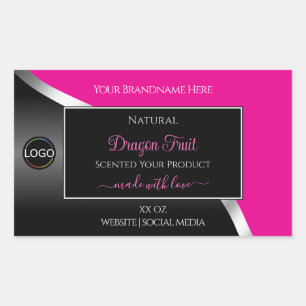 Étiquettes de produits Black Wavy et Logo rose cha
