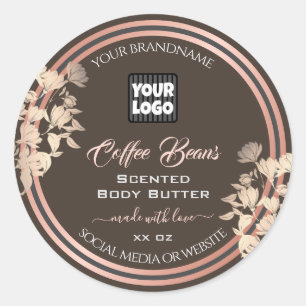 Étiquettes de produits Brown Logo personnalisé Ros