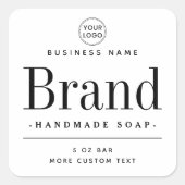 Étiquettes de produits carrés blancs (Devant)