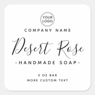 Étiquettes de produits carrés blancs élégants