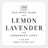 Étiquettes de produits carrés blancs élégants (Devant)