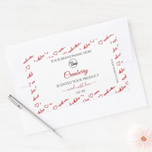 Étiquettes de produits Cloud blanc et rouge avec l (Enveloppe)