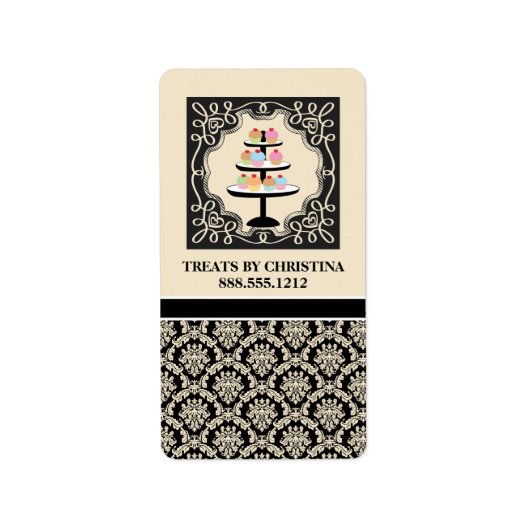 Étiquettes de produits d'affaires de boulangerie { (Devant)