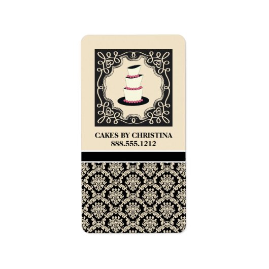 Étiquettes de produits d'affaires de boulangerie { (Devant)